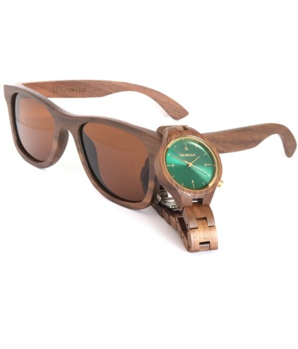 Wood Watch and Wood Sunglasses Walnut