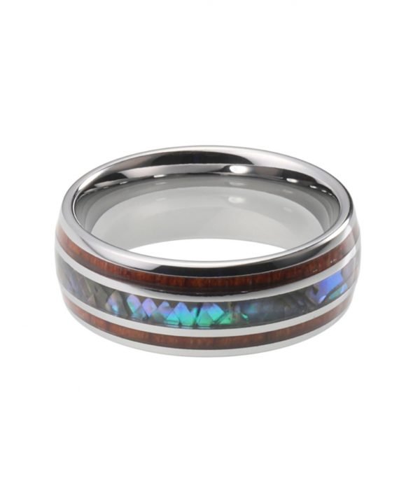 Tungsten ring with wood