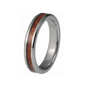 Holzspecht Tungsten Ring mit Holz