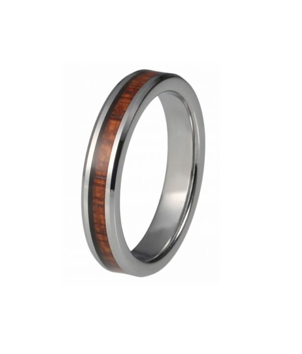 Holzspecht Tungsten Ring mit Holz