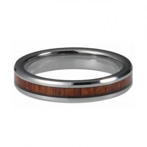 Tungsten ring with wood