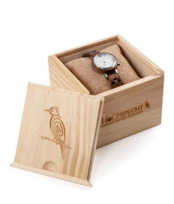 Holzspecht Wristwatch from Wood Hochglück Walnut