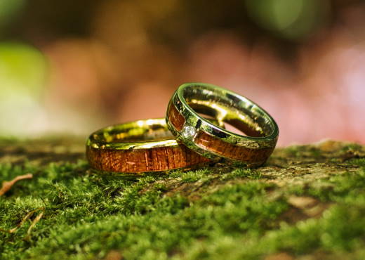 Holzspecht Rings with Wood and Crystal