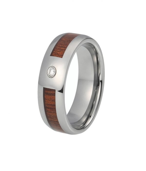 Holzspecht Ring mit Holz und Kristall