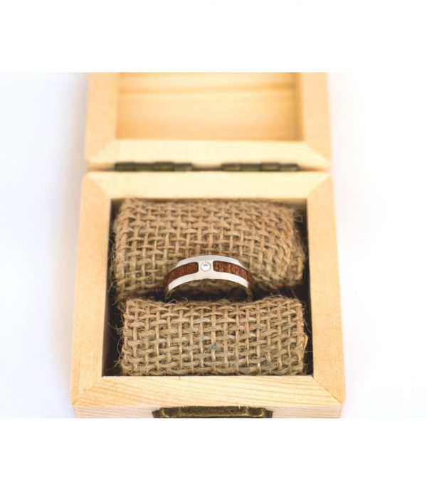 Holzspecht Ring with Wood and Crystal