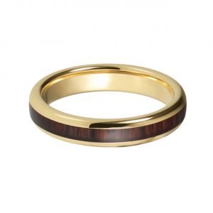 Holzspecht Ring mit Holz Gold