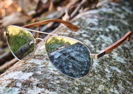 Sonnenbrille - Fliegerbrille mit Holz