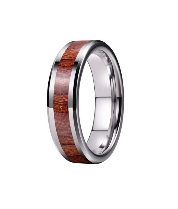 Holzspecht Ring aus Tungsten mit Holz Naos